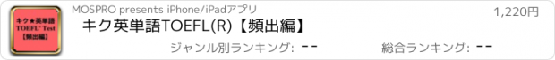 おすすめアプリ キク英単語TOEFL(R)【頻出編】