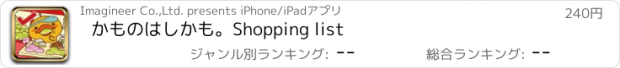 おすすめアプリ かものはしかも。Shopping list