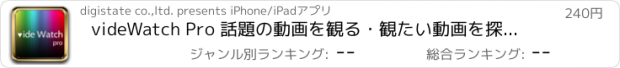 おすすめアプリ videWatch Pro 話題の動画を観る・観たい動画を探す・みんなで共有