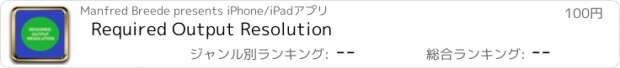 おすすめアプリ Required Output Resolution