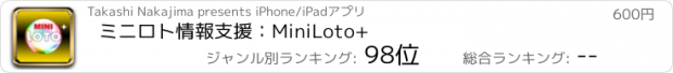 おすすめアプリ ミニロト情報支援：MiniLoto+