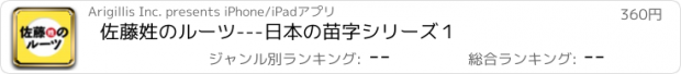 おすすめアプリ 佐藤姓のルーツ---日本の苗字シリーズ１