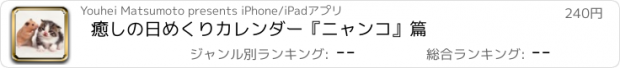 おすすめアプリ 癒しの日めくりカレンダー『ニャンコ』篇