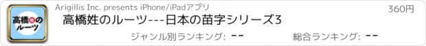 おすすめアプリ 高橋姓のルーツ---日本の苗字シリーズ3