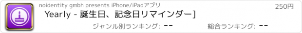 おすすめアプリ Yearly - 誕生日、記念日リマインダー]