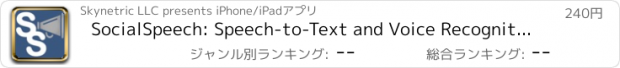 おすすめアプリ SocialSpeech: Speech-to-Text and Voice Recognition for Facebook Status Updates and Twitter Tweets