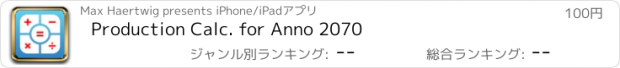 おすすめアプリ Production Calc. for Anno 2070