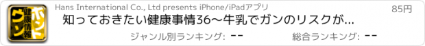 おすすめアプリ 知っておきたい健康事情36～牛乳でガンのリスクが下がる!?～