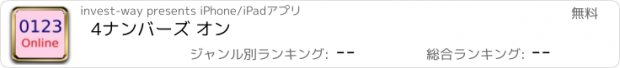 おすすめアプリ 4ナンバーズ オン