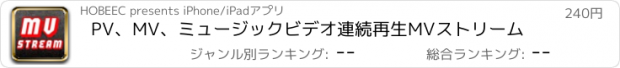 おすすめアプリ PV、MV、ミュージックビデオ連続再生　MVストリーム