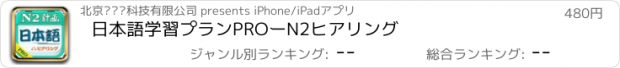 おすすめアプリ 日本語学習プランPROーN2ヒアリング