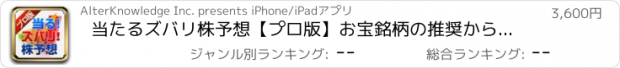 おすすめアプリ 当たるズバリ株予想【プロ版】お宝銘柄の推奨から株価チャートまで株式投資の決定版