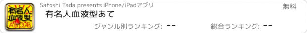 おすすめアプリ 有名人血液型あて