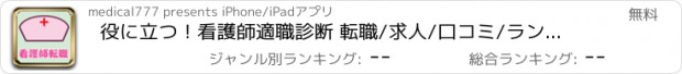 おすすめアプリ 役に立つ！看護師適職診断 転職/求人/口コミ/ランキング