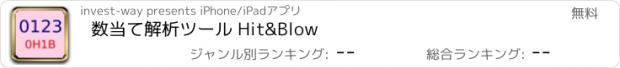 おすすめアプリ 数当て解析ツール Hit&Blow