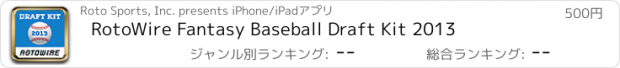 おすすめアプリ RotoWire Fantasy Baseball Draft Kit 2013