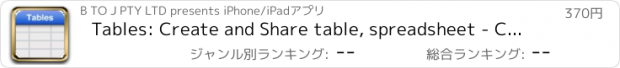 おすすめアプリ Tables: Create and Share table, spreadsheet - Compatible with Dropbox, Box