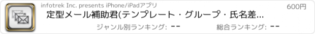 おすすめアプリ 定型メール補助君(テンプレート・グループ・氏名差込・一括)