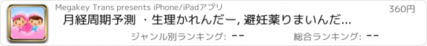 おすすめアプリ 月経周期予測 ・生理かれんだー, 避妊薬りまいんだー (月経とらっかー & 排卵日予測管理) 女性のための