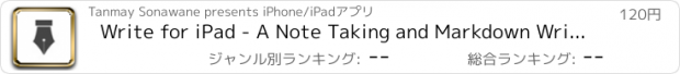 おすすめアプリ Write for iPad - A Note Taking and Markdown Writing App