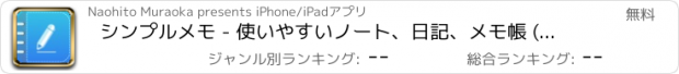 おすすめアプリ シンプルメモ - 使いやすいノート、日記、メモ帳 (めも)