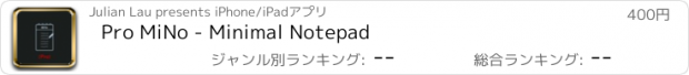 おすすめアプリ Pro MiNo - Minimal Notepad