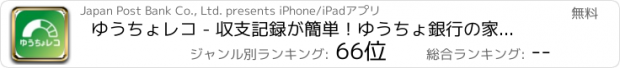 おすすめアプリ ゆうちょレコ - 収支記録が簡単！ゆうちょ銀行の家計簿アプリ