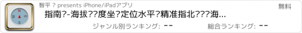 おすすめアプリ 指南针-海拔经纬度坐标定位水平仪精准指北针罗盘海拔表