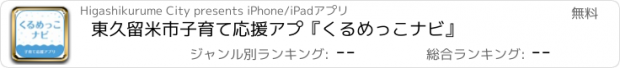 おすすめアプリ 東久留米市子育て応援アプ『くるめっこナビ』