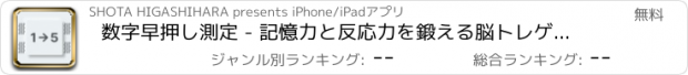 おすすめアプリ 数字早押し測定 - 記憶力と反応力を鍛える脳トレゲーム