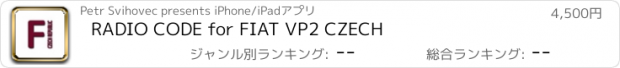おすすめアプリ RADIO CODE for FIAT VP2 CZECH