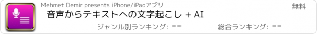 おすすめアプリ 音声からテキストへの文字起こし + AI