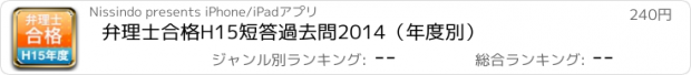 おすすめアプリ 弁理士合格H15　短答過去問2014（年度別）