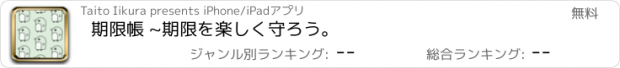 おすすめアプリ 期限帳 ~期限を楽しく守ろう。