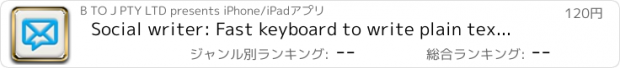 おすすめアプリ Social writer: Fast keyboard to write plain text drafts