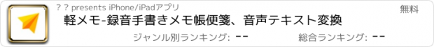 おすすめアプリ 軽メモ-録音手書きメモ帳便箋、音声テキスト変換