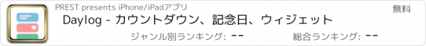 おすすめアプリ Daylog - カウントダウン、記念日、ウィジェット