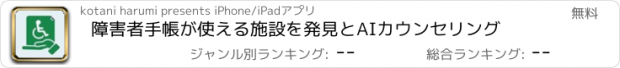 おすすめアプリ 障害者手帳が使える施設を発見とAIカウンセリング