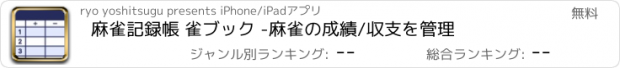 おすすめアプリ 麻雀記録帳 雀ブック -麻雀の成績/収支を管理