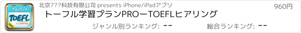 おすすめアプリ トーフル学習プランPROーTOEFLヒアリング