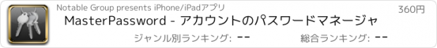 おすすめアプリ MasterPassword - アカウントのパスワードマネージャ