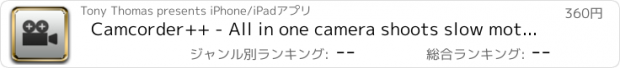 おすすめアプリ Camcorder++ - All in one camera shoots slow motion and time lapse video with music