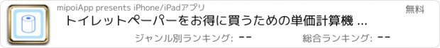 おすすめアプリ トイレットペーパーをお得に買うための単価計算機 - お買い物やチラシチェック、家計簿、節約のお供に -