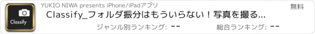おすすめアプリ Classify_フォルダ振分はもういらない！写真を撮る前に振り分け先のアルバムを指定するカメラ、自分撮り、ペット、旅行、ランチ、ごはん、ランダム、ブログ用アルバムに最適！