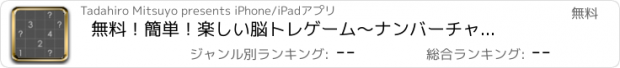 おすすめアプリ 無料！簡単！楽しい脳トレゲーム　〜ナンバーチャレンジ２〜