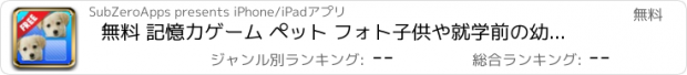 おすすめアプリ 無料 記憶力ゲーム ペット フォト子供や就学前の幼児 子供の 子供 ゲーム 幼児 幼稚園  2歳の未