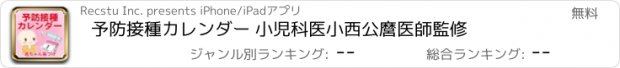 おすすめアプリ 予防接種カレンダー 小児科医小西公麿医師監修