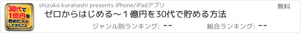 おすすめアプリ ゼロからはじめる〜１億円を30代で貯める方法