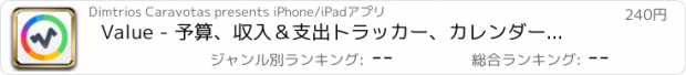 おすすめアプリ Value - 予算、収入＆支出トラッカー、カレンダーとレポートを含む個人ファイナンスマネージャー