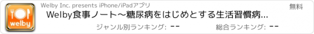 おすすめアプリ Welby食事ノート〜糖尿病をはじめとする生活習慣病の食事管理を楽しくする〜